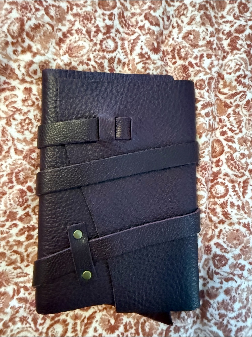 Portland Leather Large Wrap Journal in Plum
